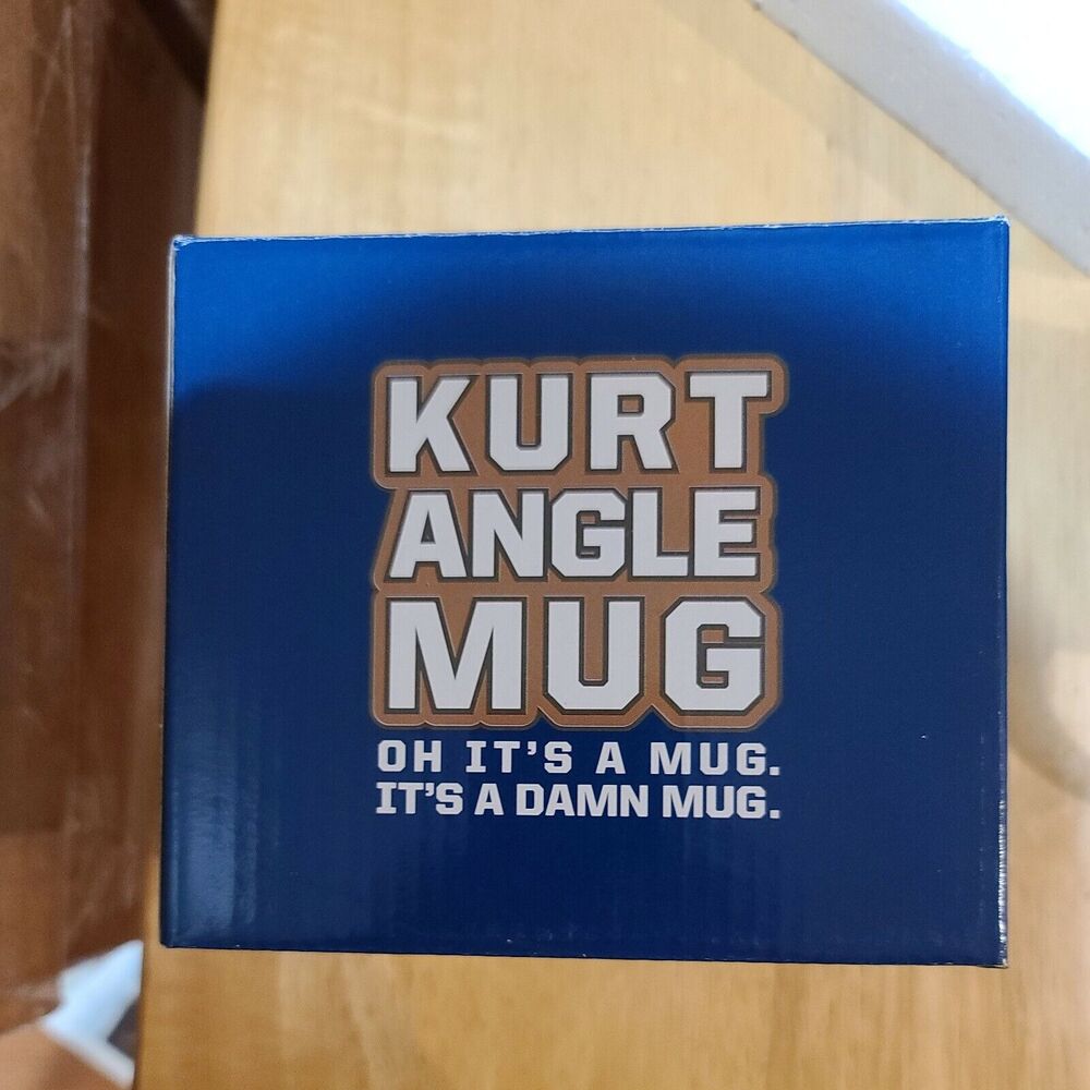 NEW WWE Kurt Angle HOF You Suck Damn True Mug Cup Loot Crate Slam Blue 2017